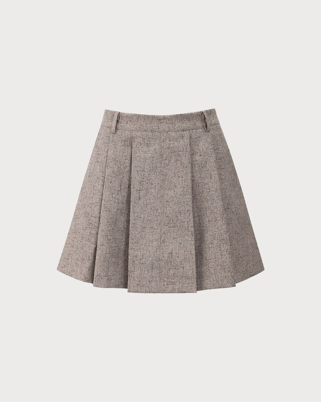 Jupe Mini Plissée Kaki avec Poches
