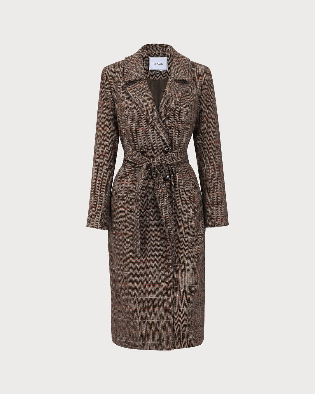 Le Manteau Croisé Ceinturé en Café