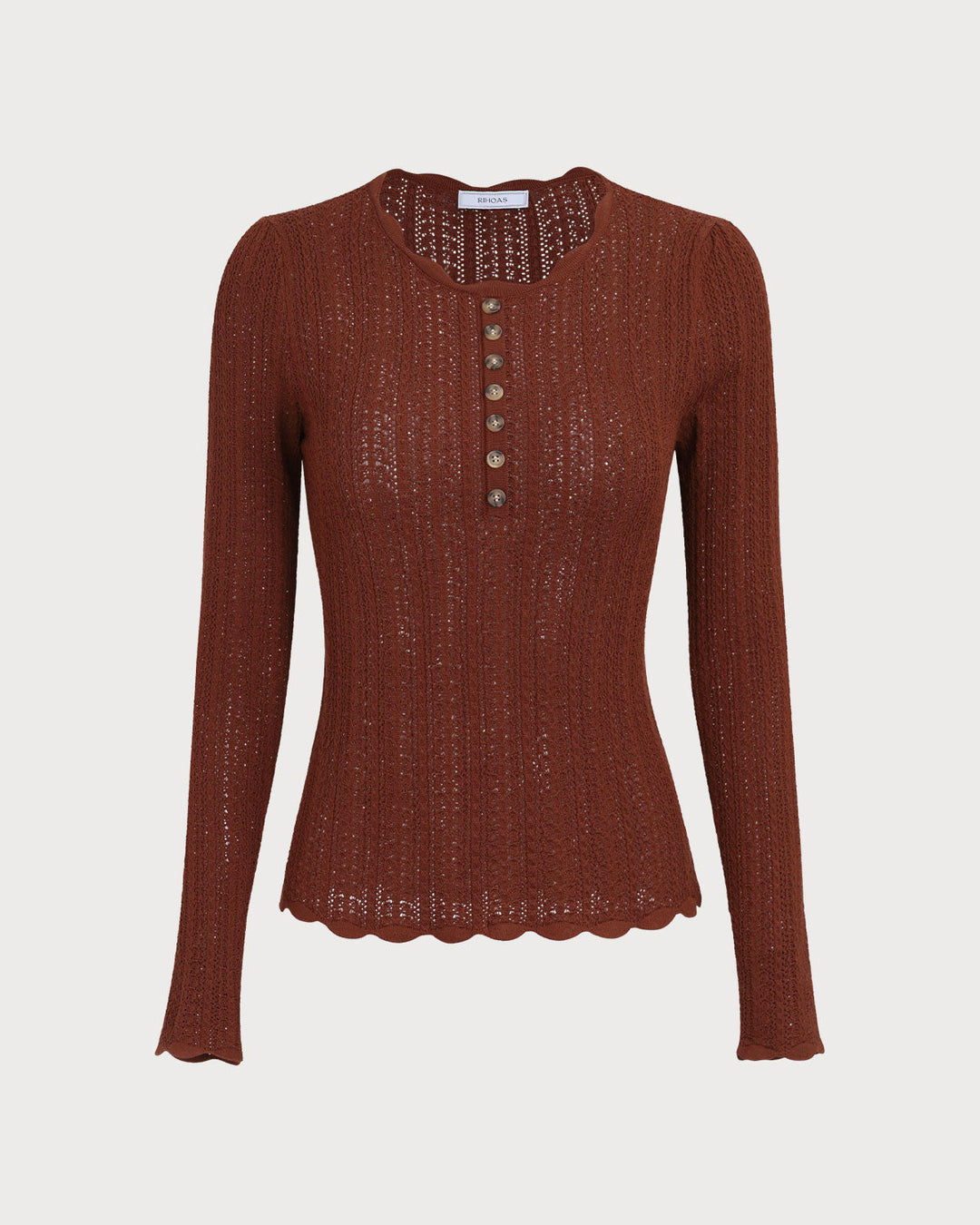 Pull Slim Femme Col Rond Marron