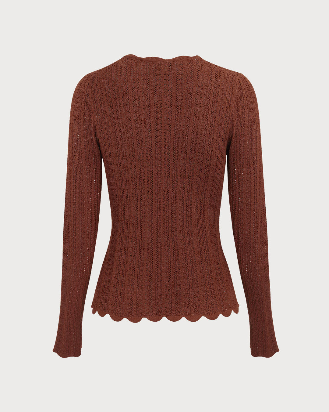 Pull Slim Femme Col Rond Marron