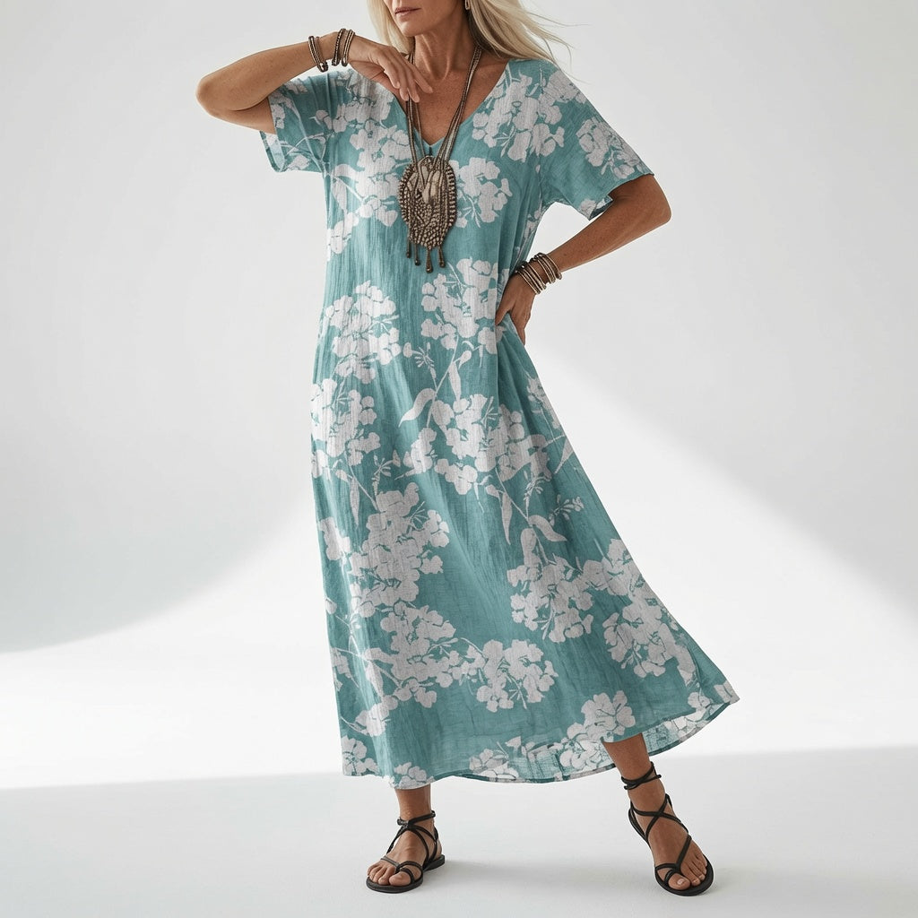 Élisoria™ — Robe florale fluide charme estival