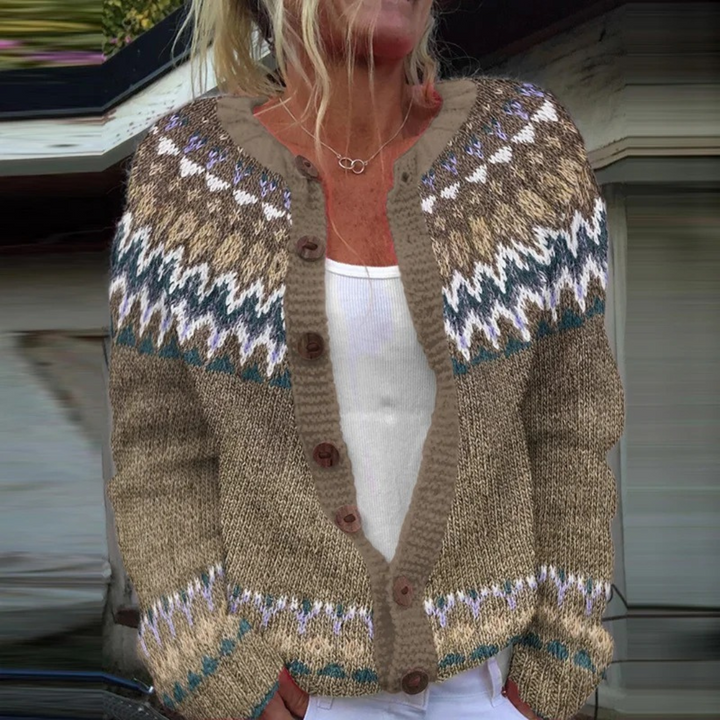 Ophélie Cardigan – Maille vintage aux tons naturels