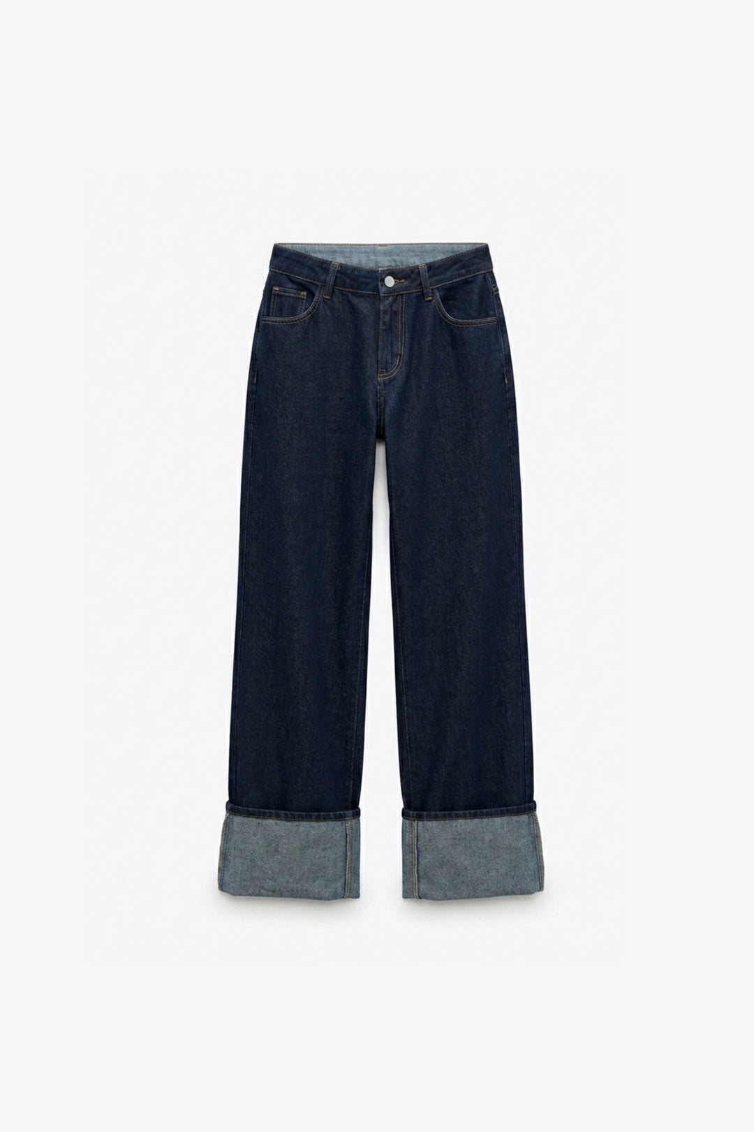JEANS LARGE À GRAND REVERS