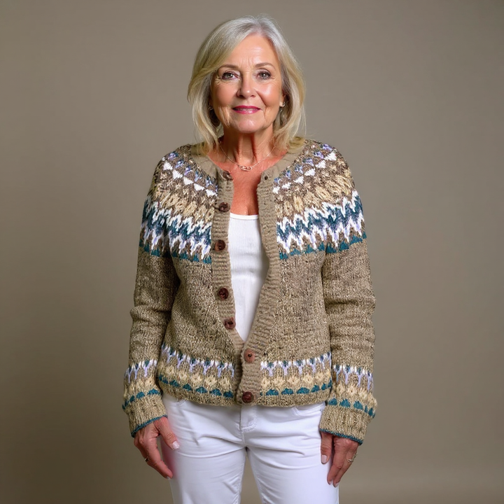 Ophélie Cardigan – Maille vintage aux tons naturels