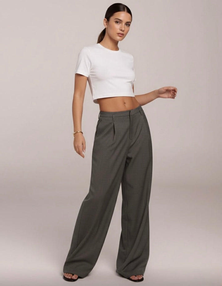 PANTALON TAILLEUR À JAMBE LARGE