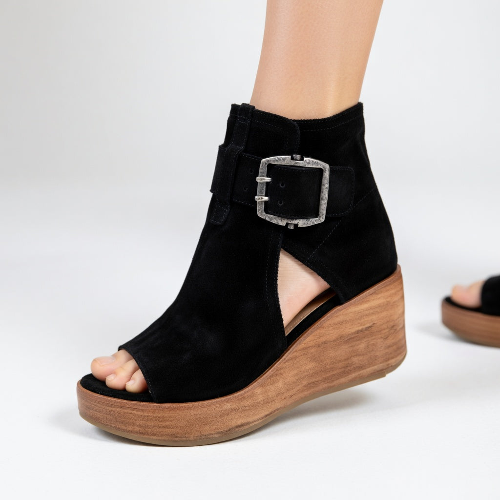Orélisse™ - Bottines compensées ouvertes style moderne