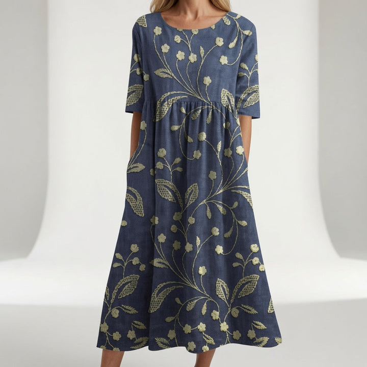 Santorine™ — Robe maxi fleurie col V fluide