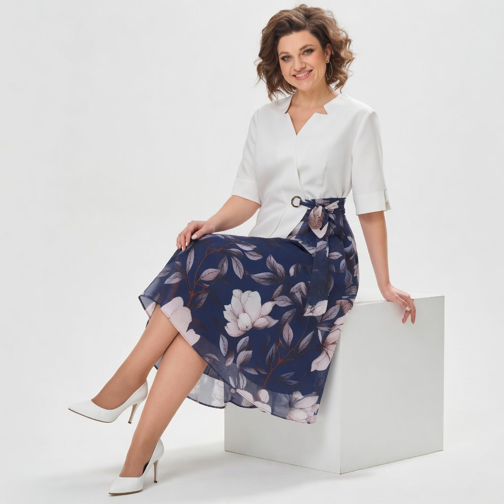 Mélusine™ — Ensemble jupe florale élégance romantique