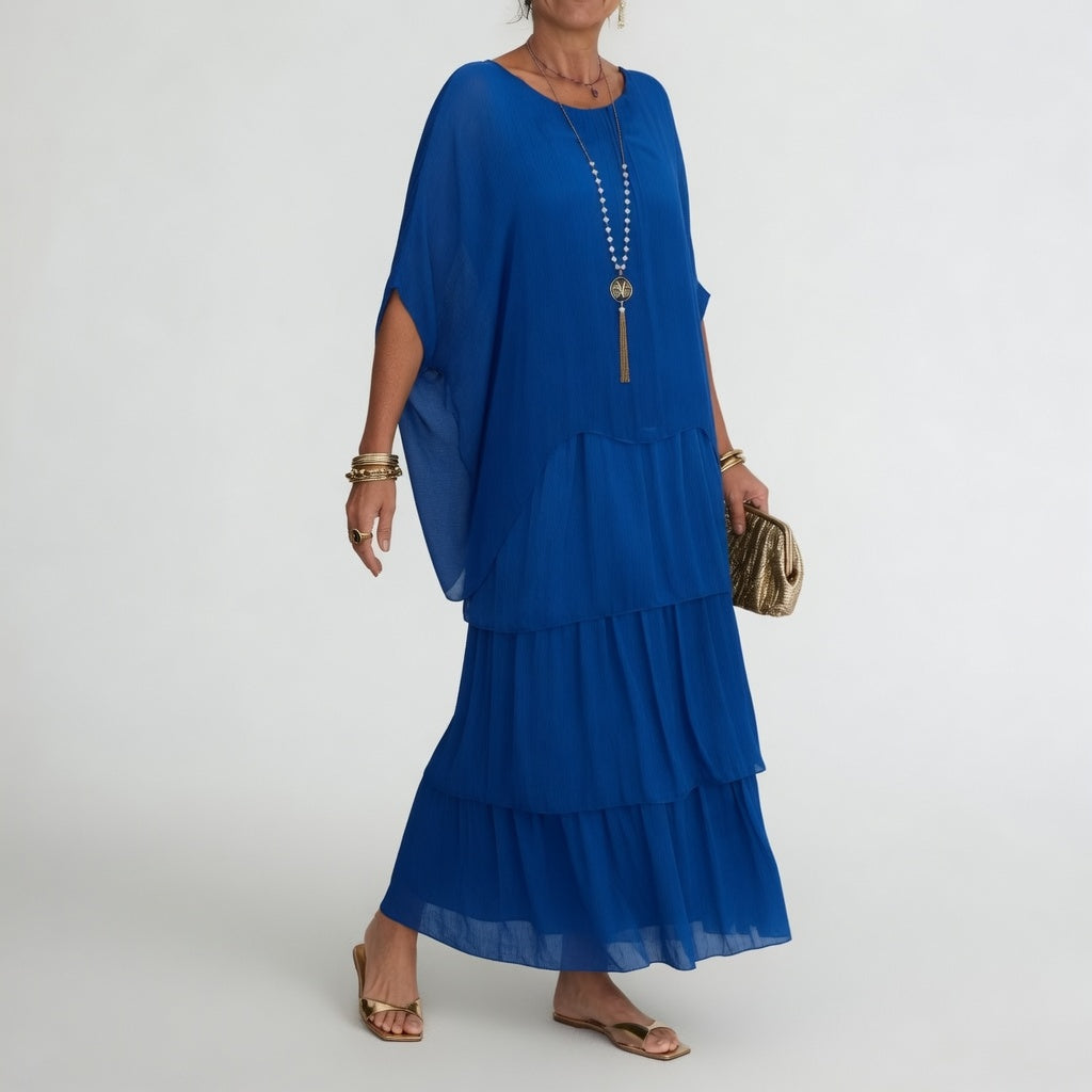 Émeline™ — Robe maxi fluide à volants bohème
