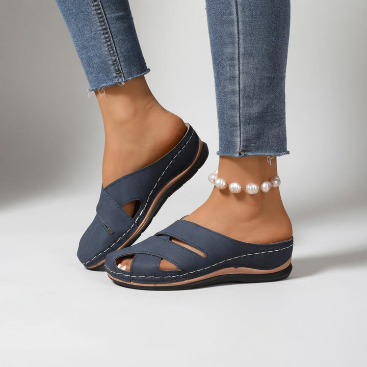 Clémentille™ — Mule découpée talon bas confort naturel élégant