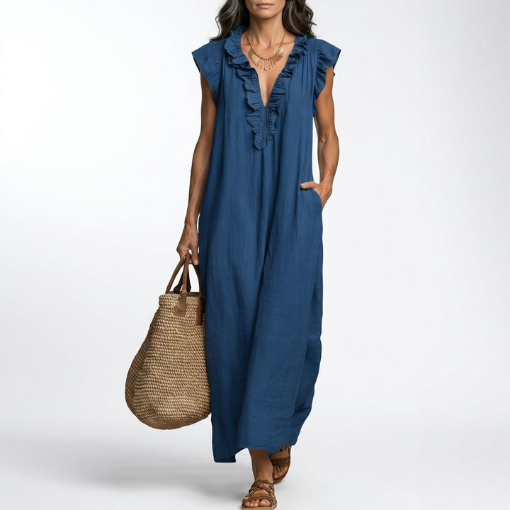 Terrale™ — Robe maxi bohème poches élégance naturelle