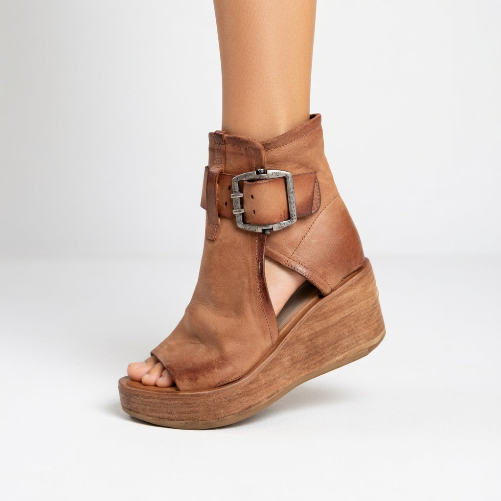Orélisse™ - Bottines compensées ouvertes style moderne