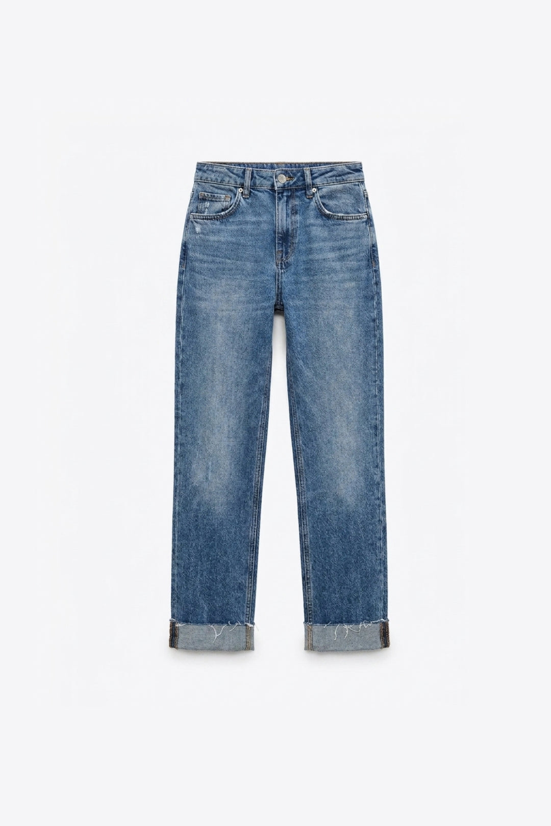 JEANS DROIT À REBORD DROIT