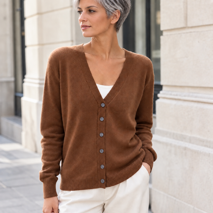 Éline — Cardigan doux à col V
