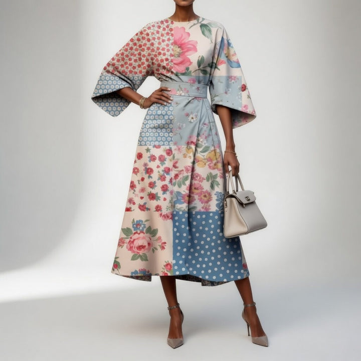 Mirabelle™ – Robe kimono florale, grâce orientale