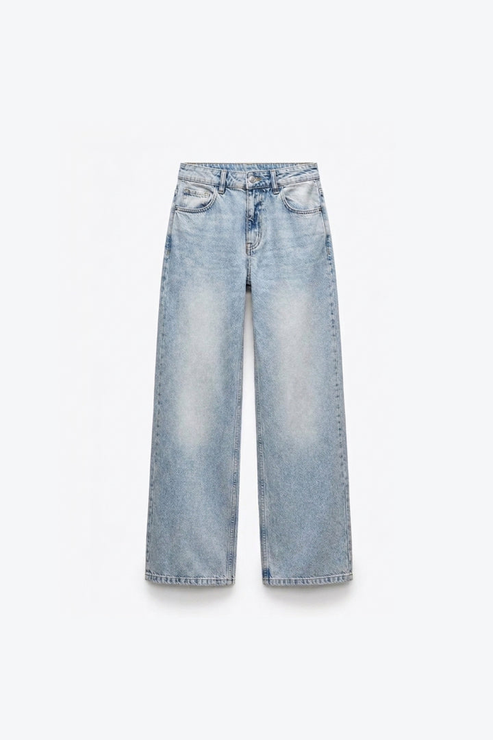 JEANS AMPLE EFFET DÉLAVÉ