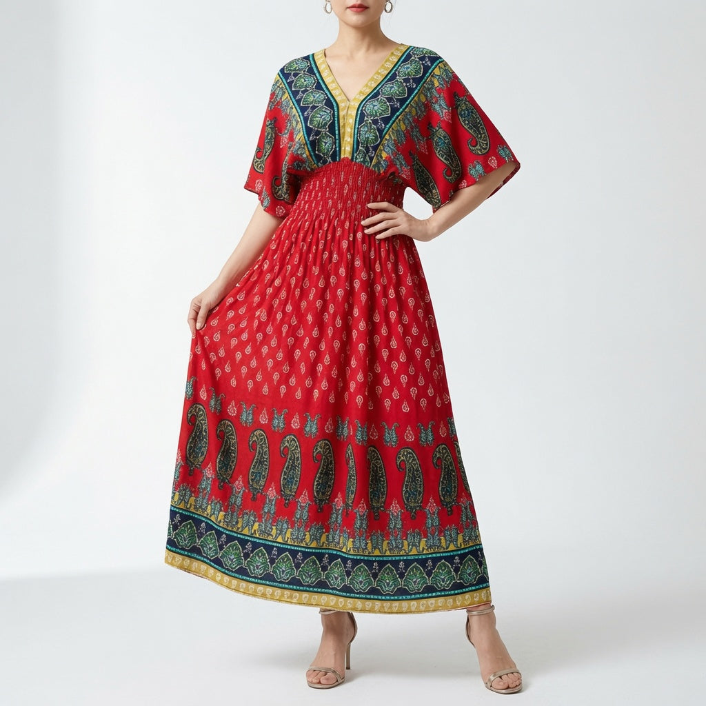 Orientale™ — Robe maxi imprimé ethnique bohème élégante