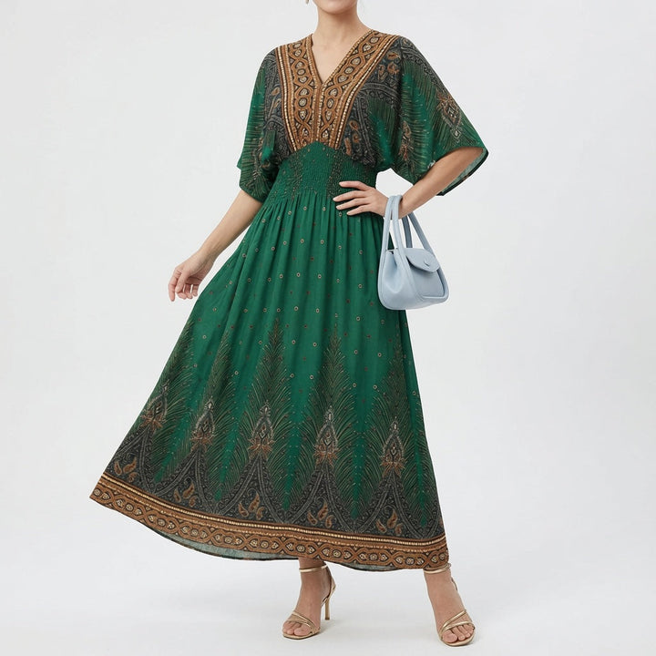 Orientale™ — Robe maxi imprimé ethnique bohème élégante