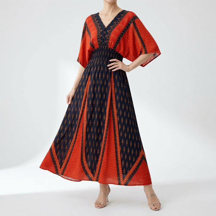 Orientale™ — Robe maxi imprimé ethnique bohème élégante