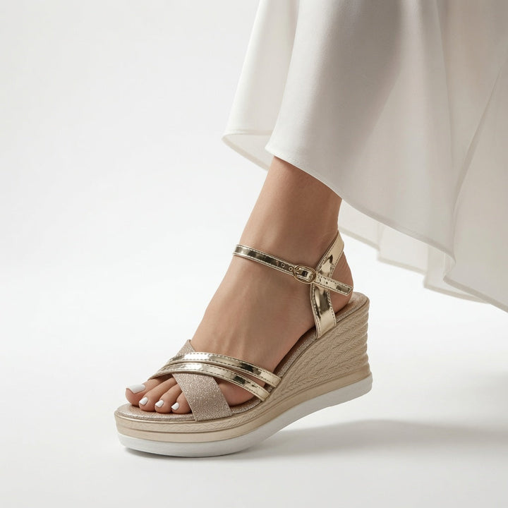 Sélénoria™ — Sandales compensées élégantes hauteur confortable