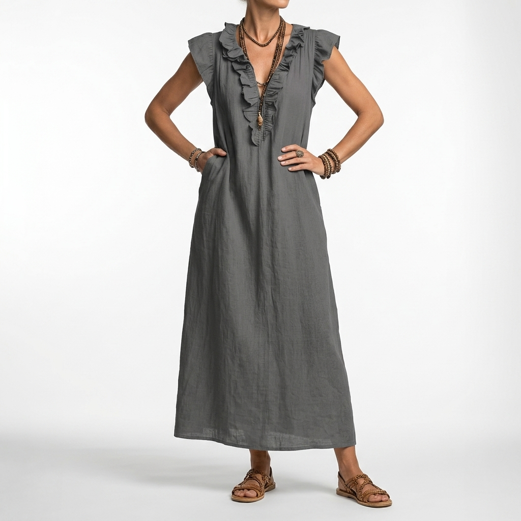 Terrale™ — Robe maxi bohème poches élégance naturelle