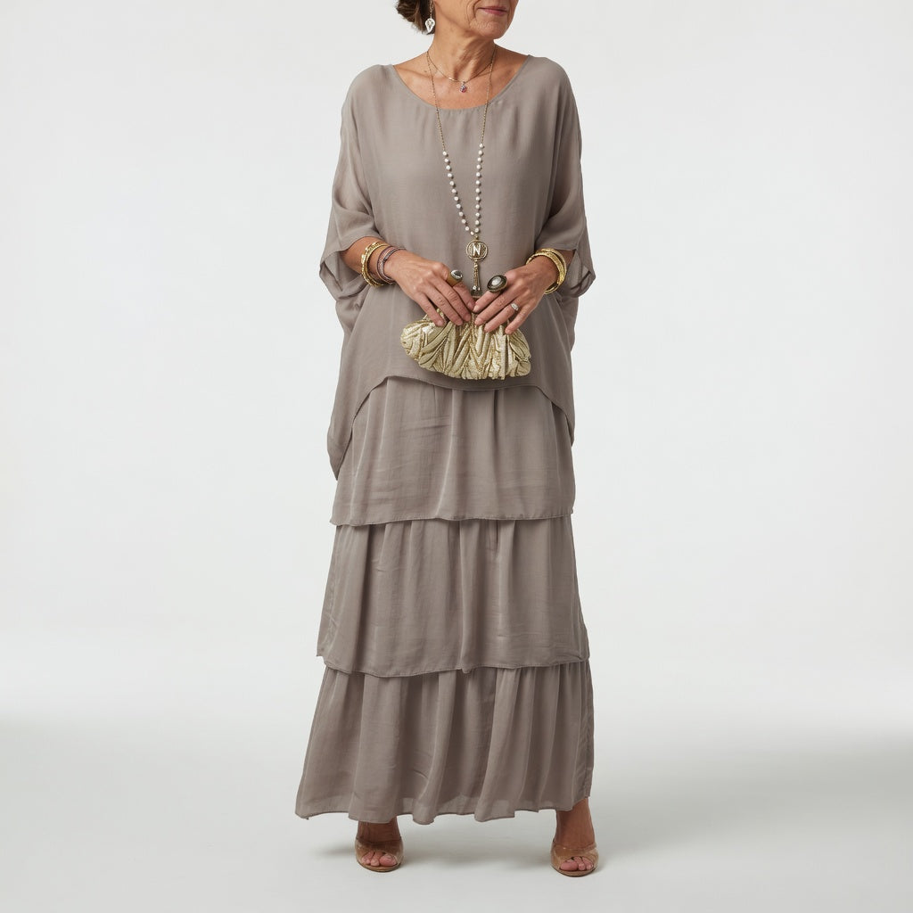 Émeline™ — Robe maxi fluide à volants bohème