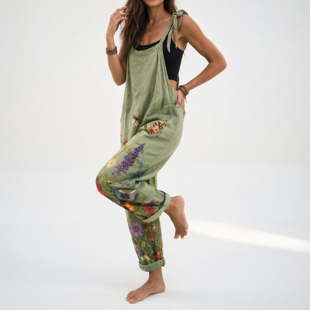 Valéane™ — Salopette florale artistique naturelle confortable