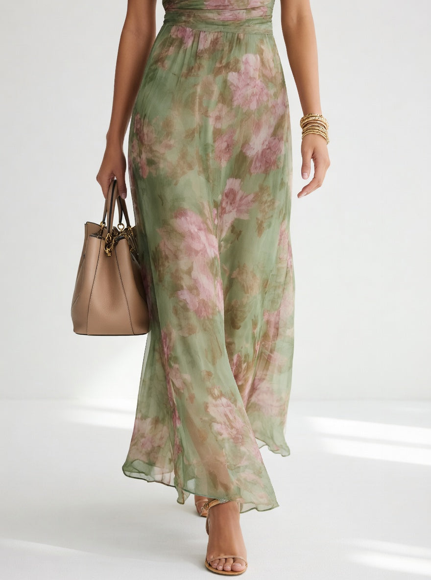 Roséline™ — Robe longue florale élégante aérienne