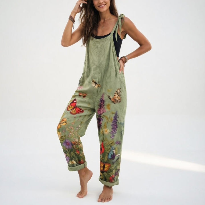 Valéane™ — Salopette florale artistique naturelle confortable