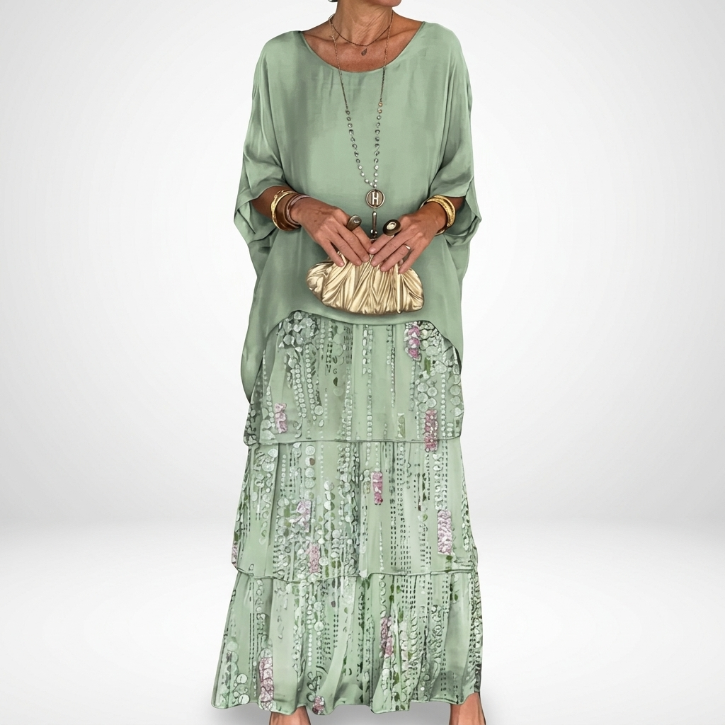 Émeline™ — Robe maxi fluide à volants bohème