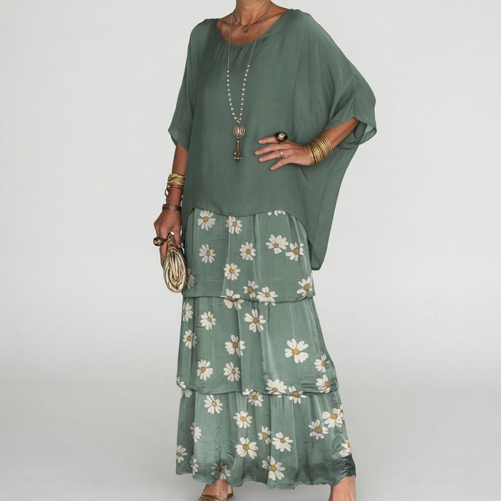 Émeline™ — Robe maxi fluide à volants bohème