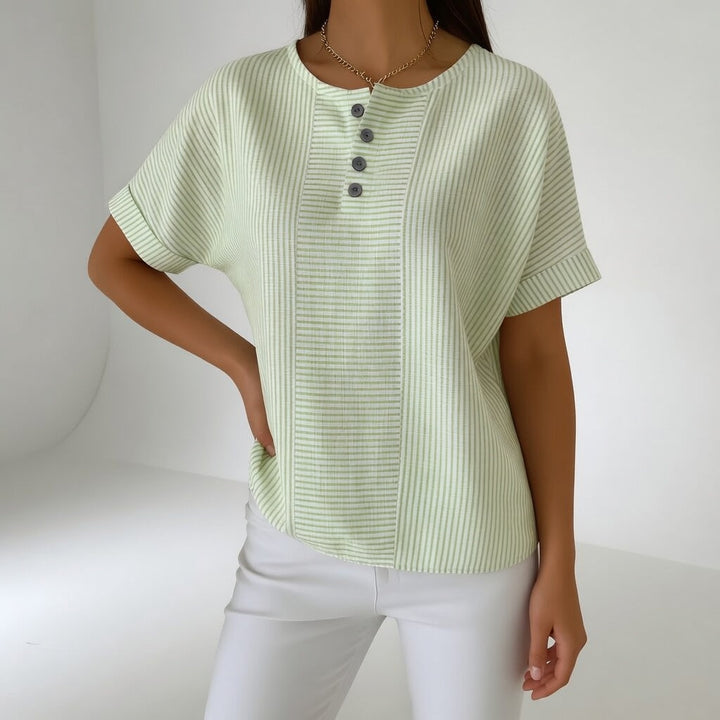 Sorène™ — Blouse lin rayée douceur naturelle