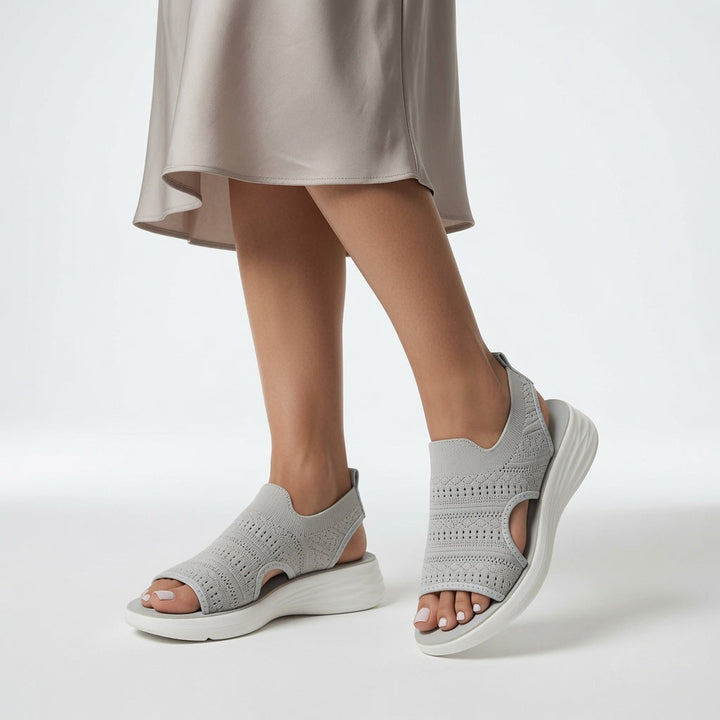 Souplesse™ — Sandale plateforme maille bout ouvert confort