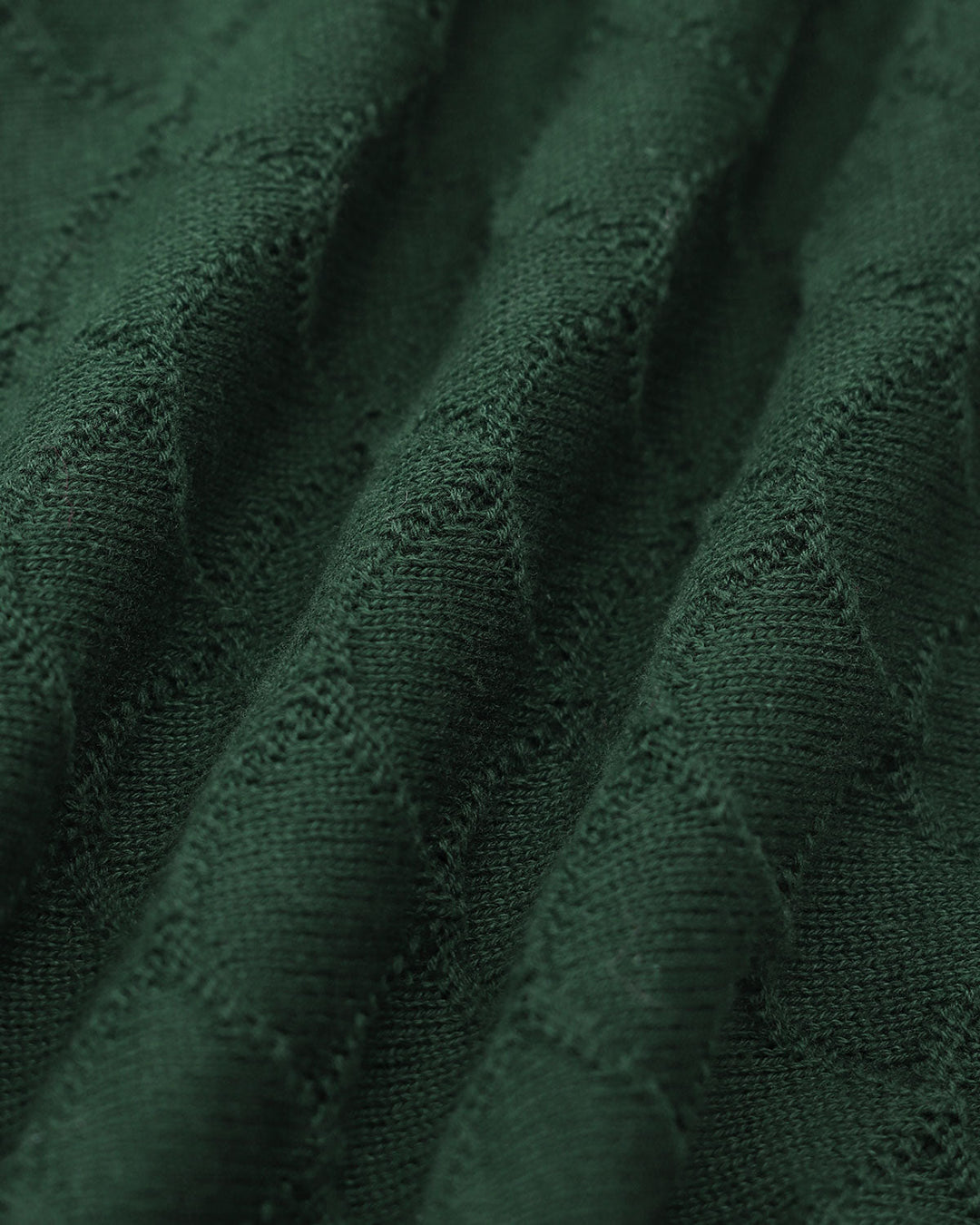 Le Haut Texturé Tricot à Côtes Vert Foncé
