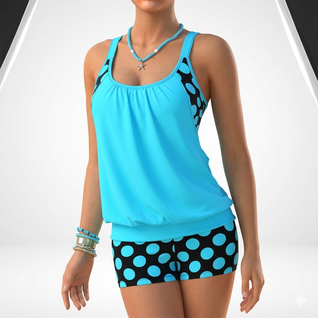Yolène™ — Tankini deux pièces pois style balnéaire joyeux