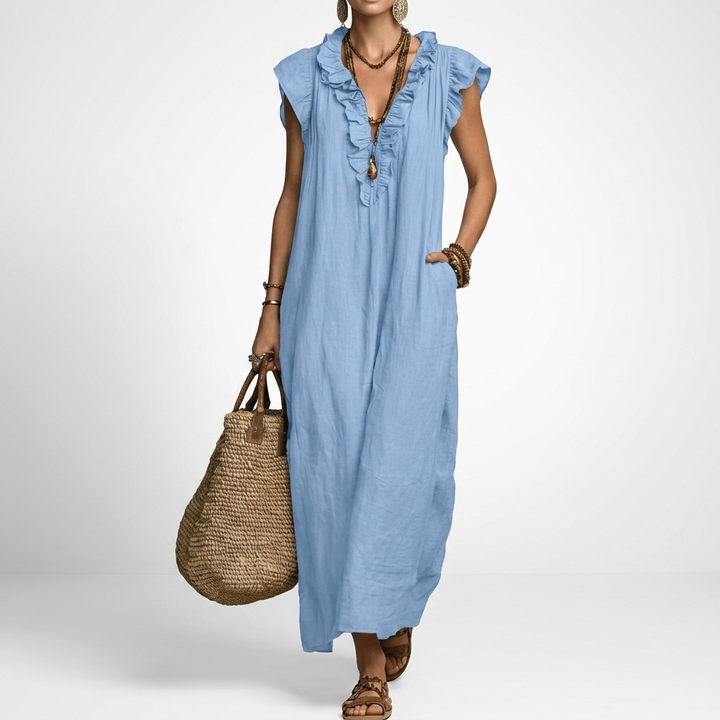 Terrale™ — Robe maxi bohème poches élégance naturelle