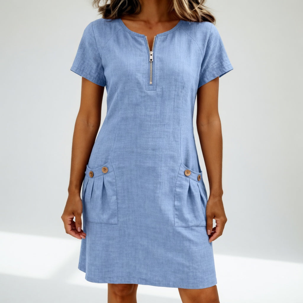 Célestelle™ — Robe courte 100% coton fraîcheur naturelle