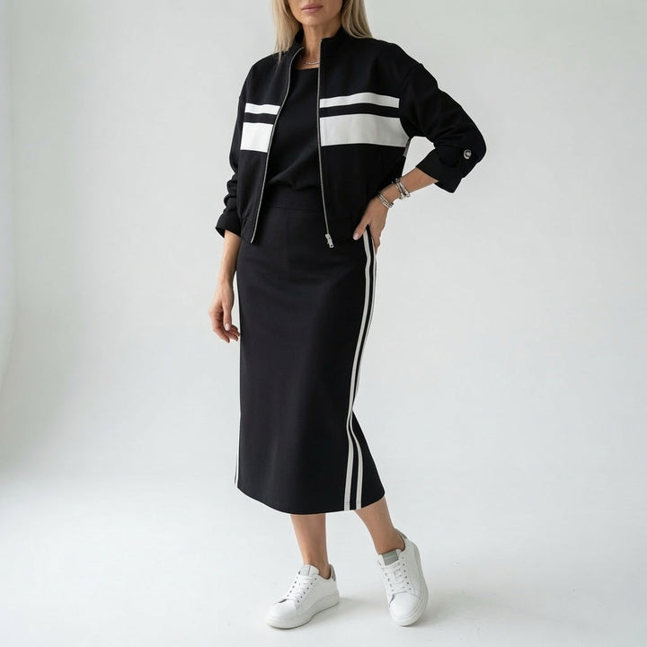 Bérénice™ — Ensemble crop top et jupe midi coordonné