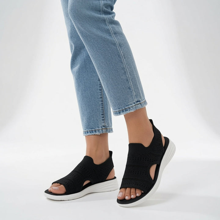 Souplesse™ — Sandale plateforme maille bout ouvert confort