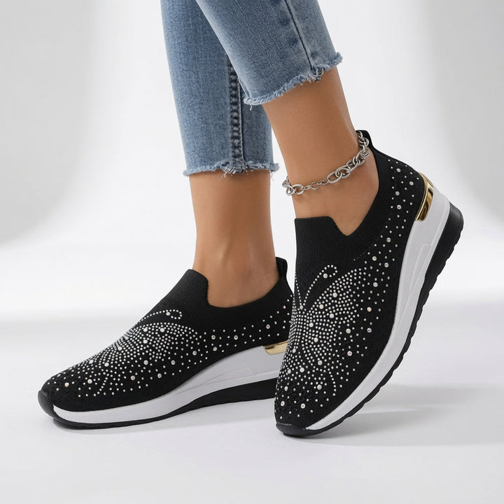Brillantine™ — Sneaker plateforme strass enfiler élégante