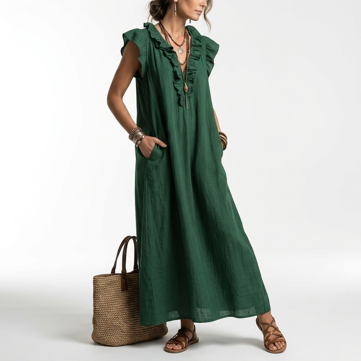 Terrale™ — Robe maxi bohème poches élégance naturelle