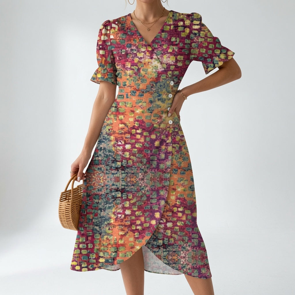 Maësylia™ — Robe portefeuille florale élégance estivale