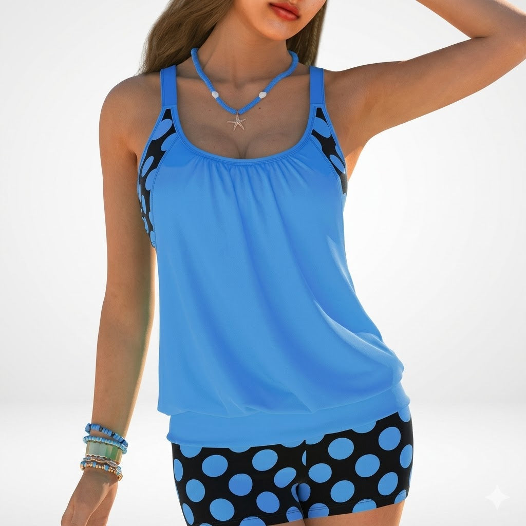 Yolène™ — Tankini deux pièces pois style balnéaire joyeux