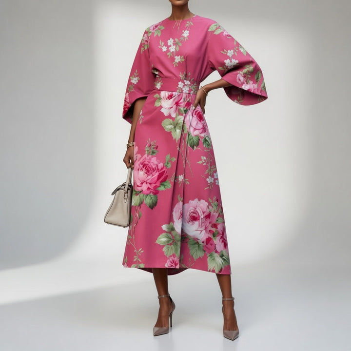 Mirabelle™ – Robe kimono florale, grâce orientale