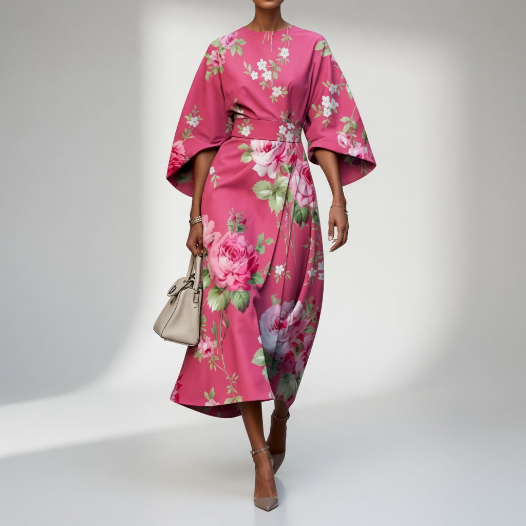 Mirabelle™ – Robe kimono florale, grâce orientale