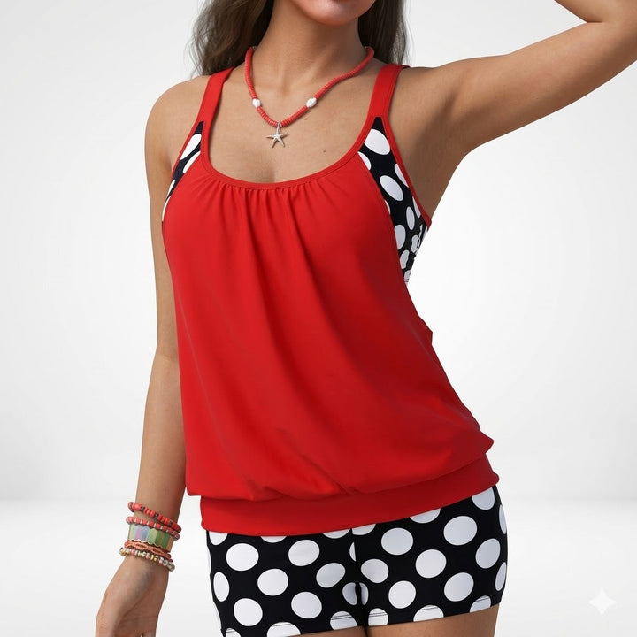 Yolène™ — Tankini deux pièces pois style balnéaire joyeux