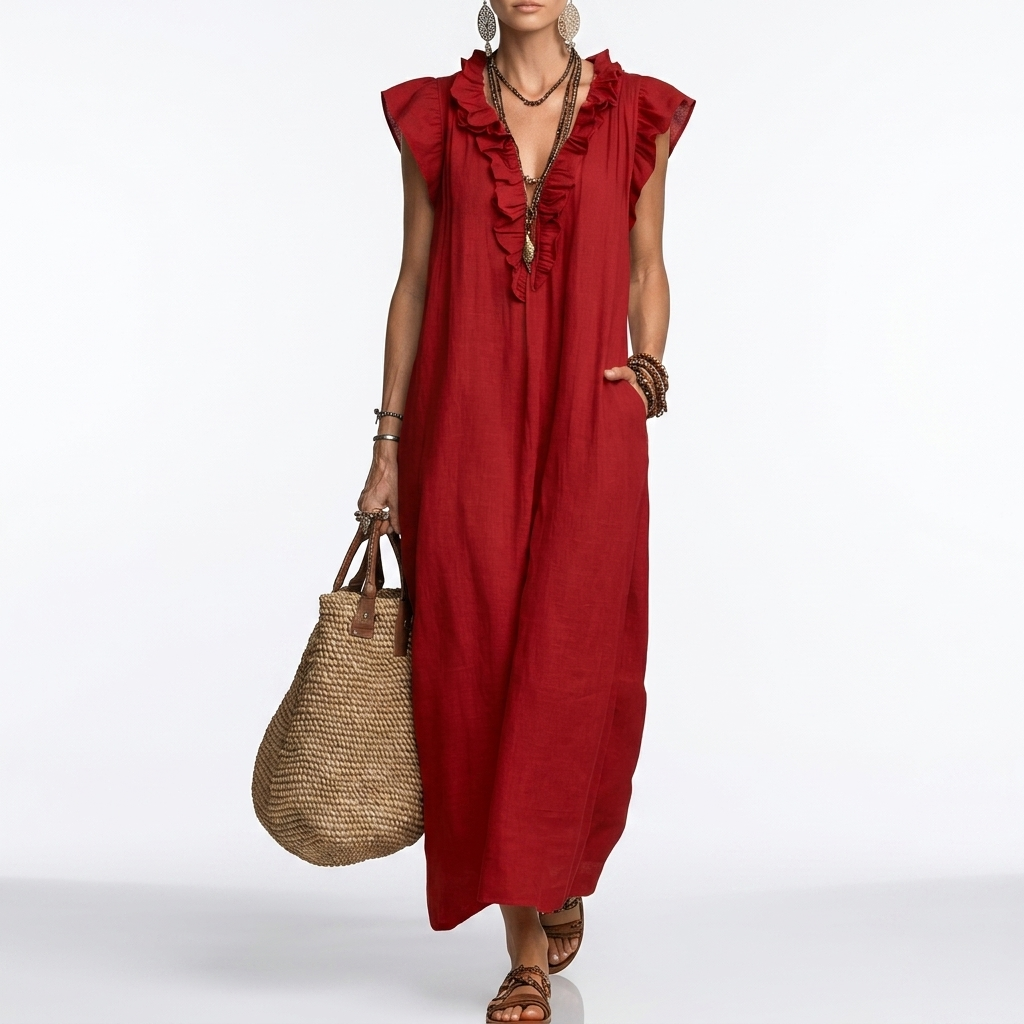 Terrale™ — Robe maxi bohème poches élégance naturelle