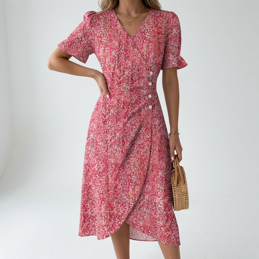 Maësylia™ — Robe portefeuille florale élégance estivale