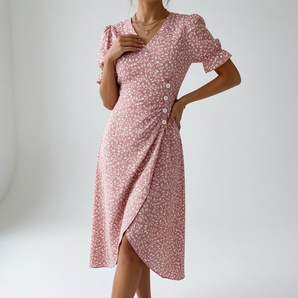 Maësylia™ — Robe portefeuille florale élégance estivale