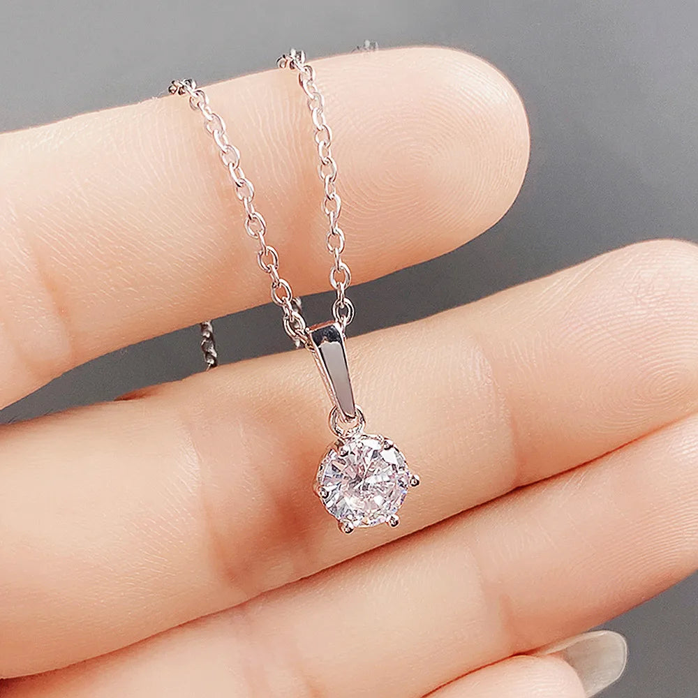 Collier Pendentif Classique en Zirconium